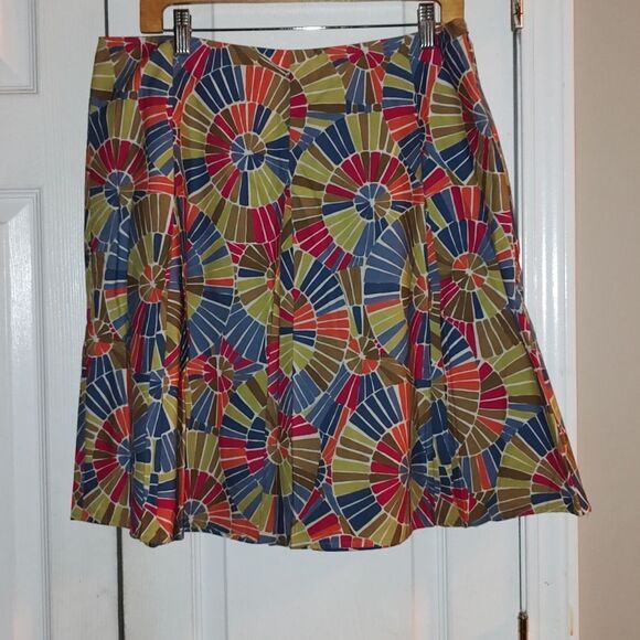 Talbots Petites Women's Geometric Print Skirt Multicolor Size 14P 14 Petite NWOT - Picture 1 of 4